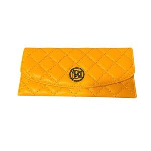 Badgley Mischka Yellow Quilted Slimline Wallet NWT